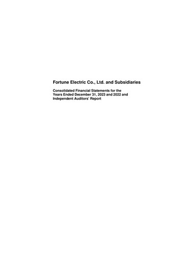 Vorschaubild Fortune Electric Co., Ltd. Finanzbericht 2023