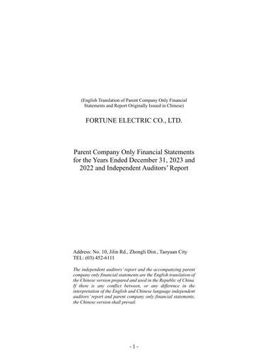 Thumbnail Fortune Electric Co., Ltd. Financial Statement 2023