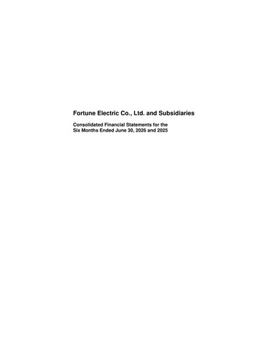 Thumbnail Fortune Electric Co., Ltd. Half-year Report 2026-h1