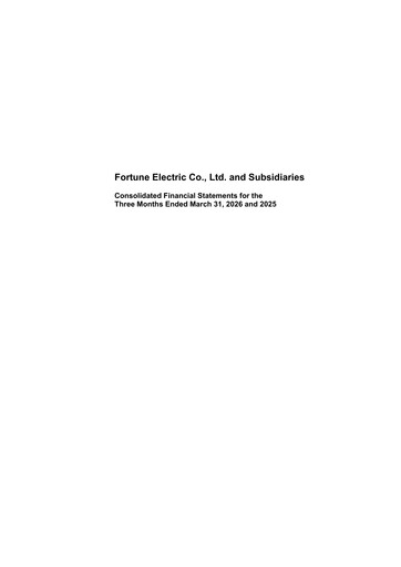 Miniature Fortune Electric Co., Ltd. Rapport trimestriel 2026-q1