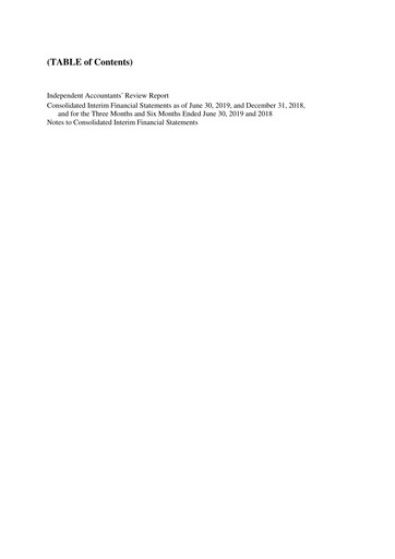 Miniature OCI Holdings Company Rapport semestriel 2019-h1