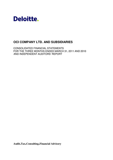 Vorschaubild OCI Holdings Company Quartalsbericht 2011-q1