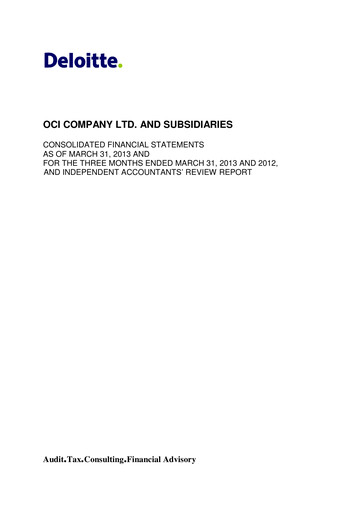 Vorschaubild OCI Holdings Company Quartalsbericht 2013-q1