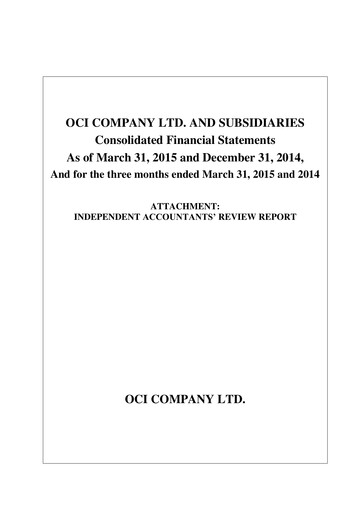 Vorschaubild OCI Holdings Company Quartalsbericht 2015-q1