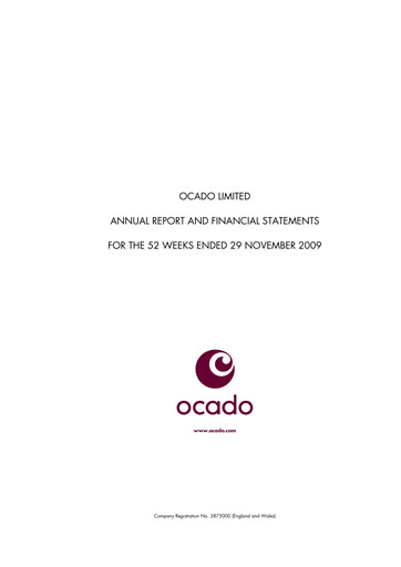 Thumbnail Ocado Annual Report 2009