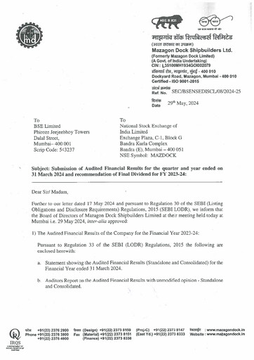 Thumbnail Mazagon Dock Shipbuilders Limited Financial Statement 2024
