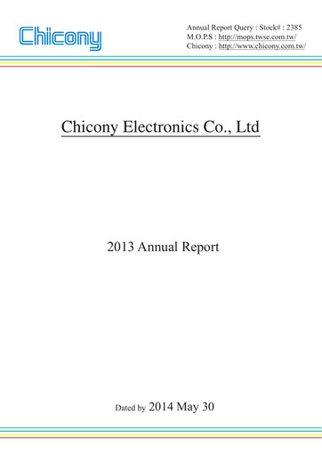 Thumbnail Chicony Electronics Annual Report 2013