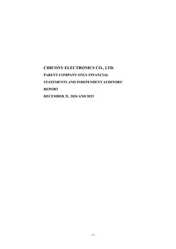 Thumbnail Chicony Electronics Financial Statement 2024