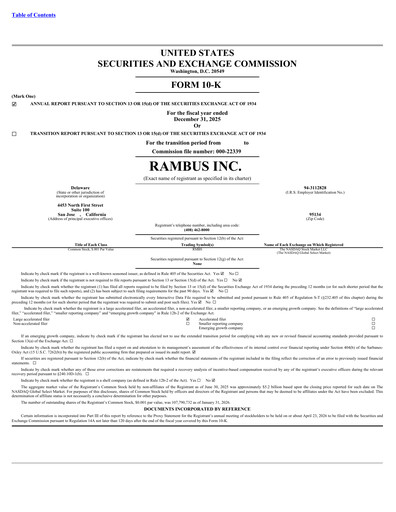 Thumbnail Rambus Annual Report 2025