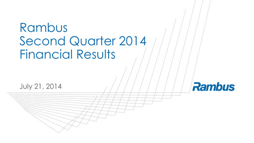 Thumbnail Rambus Quarterly Report 2014-q2