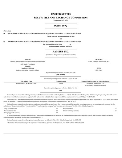 Thumbnail Rambus Quarterly Report 2026-q2