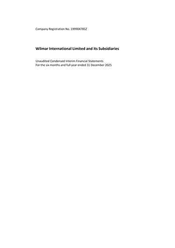 Thumbnail Wilmar International Financial Statement 2025