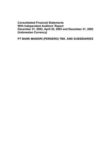 Thumbnail Bank Mandiri Financial Statement 2003