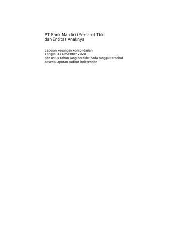 Thumbnail Bank Mandiri Financial Statement 2020