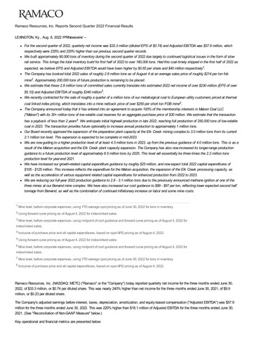 Vorschaubild Ramaco Resources
 Quartalsbericht 2022-q2