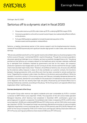 Thumbnail Sartorius Quarterly Report 2020-q1