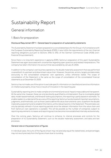 Thumbnail Sartorius Sustainability Report 2025