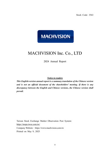 Thumbnail Machvision Inc. Annual Report 2024
