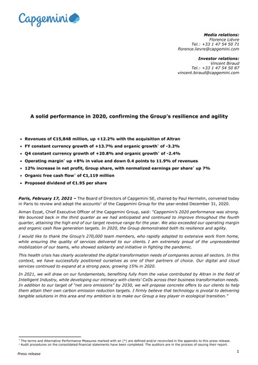 Thumbnail Capgemini Financial Report 2020