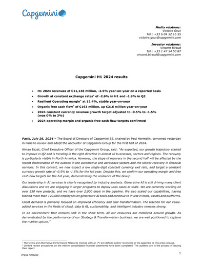 Thumbnail Capgemini Half-year Report 2024-h1