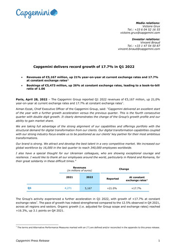 Thumbnail Capgemini Quarterly Report 2022-q1