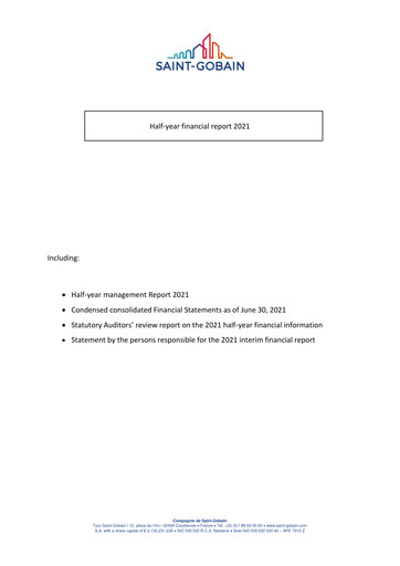 Miniature Compagnie de Saint-Gobain Rapport semestriel 2021-h1