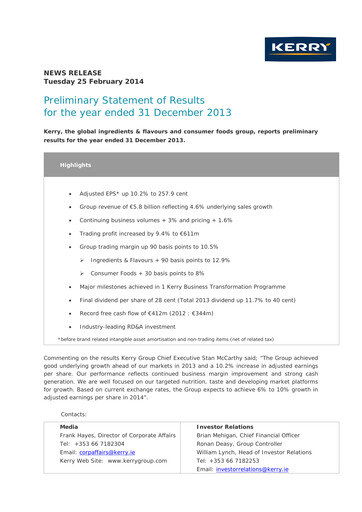 Thumbnail Kerry Group Financial Report 2013