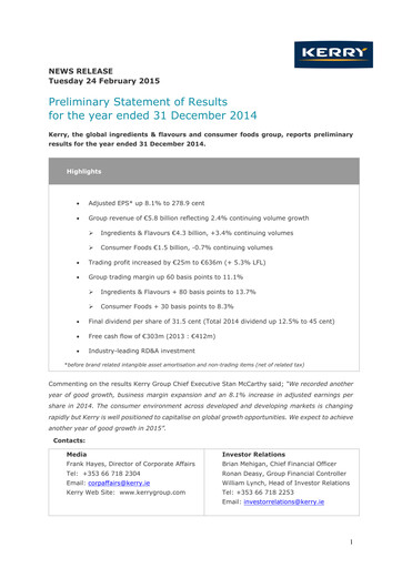 Thumbnail Kerry Group Financial Report 2014