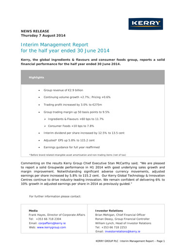 Thumbnail Kerry Group Half-year Report 2014-h1