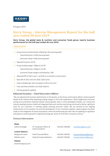 Thumbnail Kerry Group Half-year Report 2019-h1