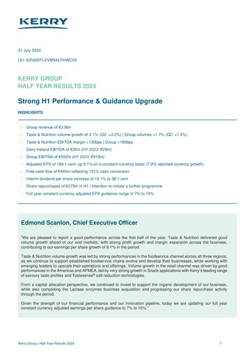 Thumbnail Kerry Group Half-year Report 2024-h1