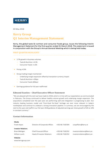 Thumbnail Kerry Group Quarterly Report 2018-q1