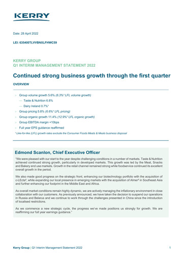 Thumbnail Kerry Group Quarterly Report 2022-q1