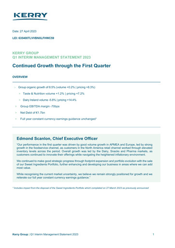 Thumbnail Kerry Group Quarterly Report 2023-q1