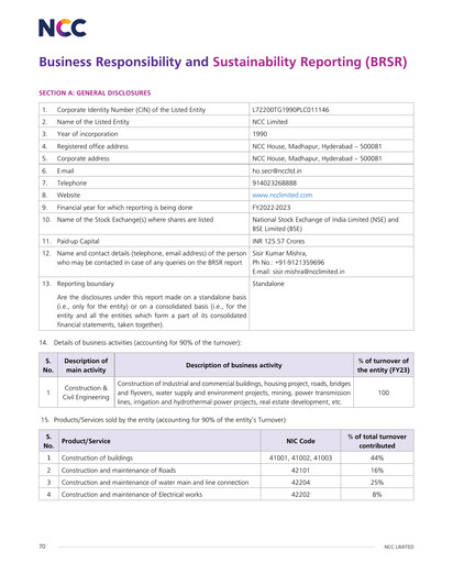 Thumbnail NCC Limited ESG Report 2022-2023