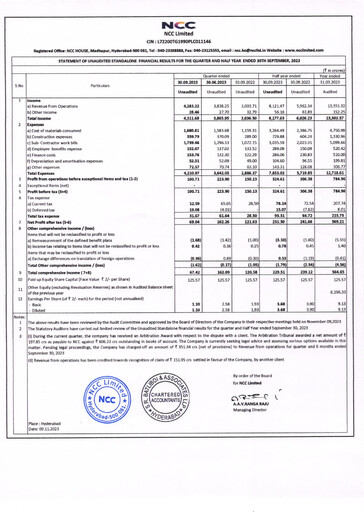 Thumbnail NCC Limited Quarterly Report 2023-q3