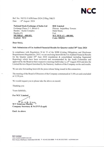 Thumbnail NCC Limited Quarterly Report 2024-q2