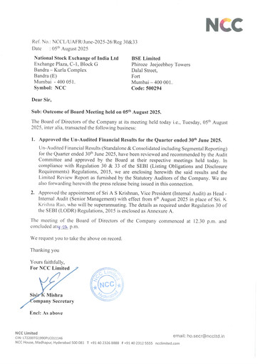 Thumbnail NCC Limited Quarterly Report 2025-q2