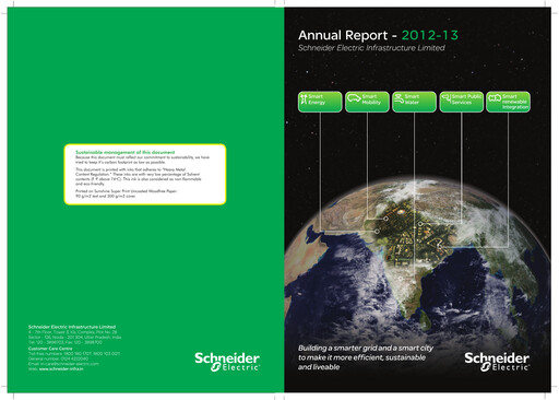 Thumbnail Schneider Electric Infrastructure Annual Report 2012-2013