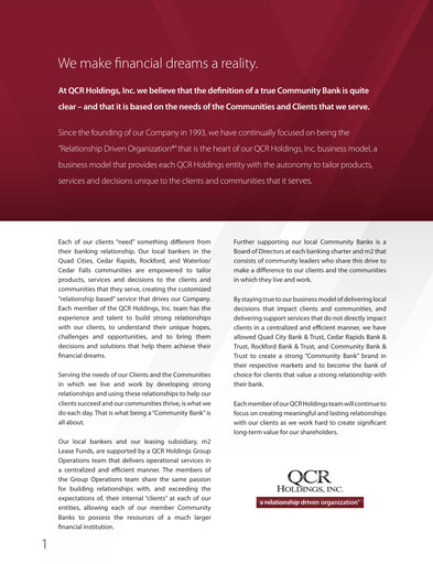 Miniature QCR Holdings
 Rapport annuel 2015