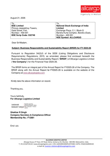 Thumbnail Allcargo Logistics
 ESG Report 2025-2026
