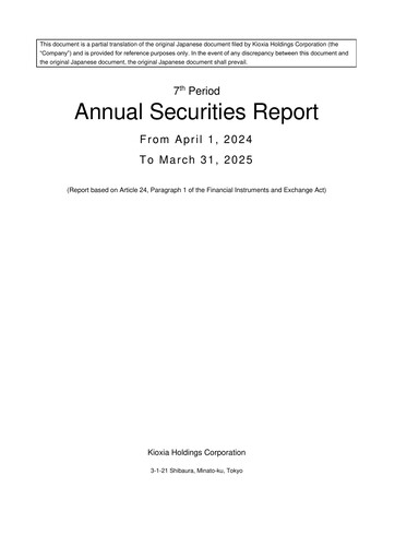 Thumbnail KIOXIA Holdings Corporation Annual Report fy2024