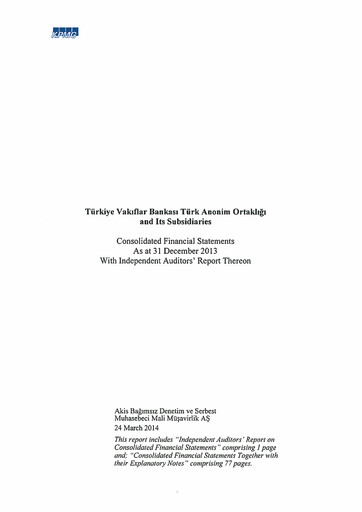 Miniature VakıfBank Rapport financier 2013