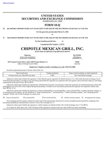 Thumbnail Chipotle Mexican Grill Quarterly Report 2026-q1