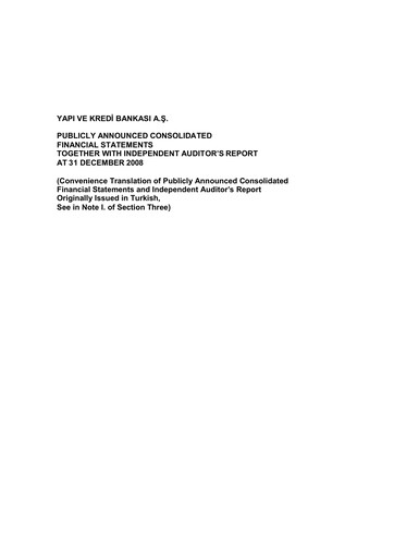 Miniature Yapı Kredi
 Bilan financier 2008