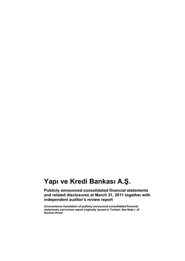 Vorschaubild Yapı Kredi
 Quartalsbericht 2011-q1
