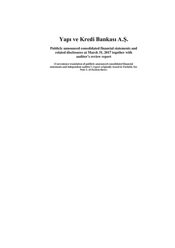 Vorschaubild Yapı Kredi
 Quartalsbericht 2017-q1