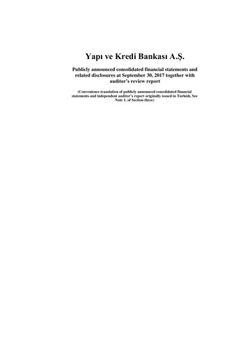 Vorschaubild Yapı Kredi
 Quartalsbericht 2017-q3