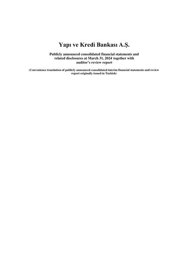 Vorschaubild Yapı Kredi
 Quartalsbericht 2024-q1