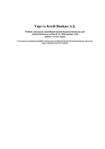 Thumbnail Yapı Kredi
 Quarterly Report 2026-q1
